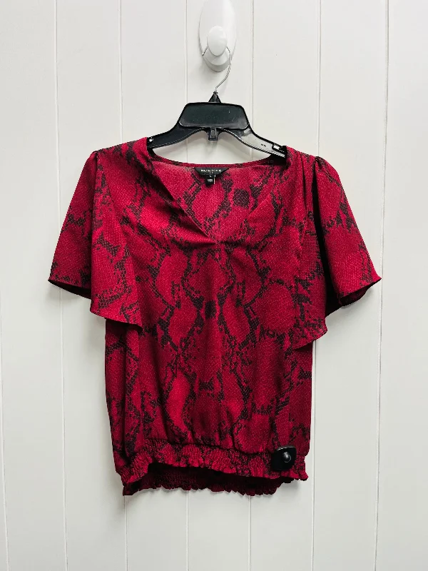 Black & Red Blouse Short Sleeve Banana Republic, Size S