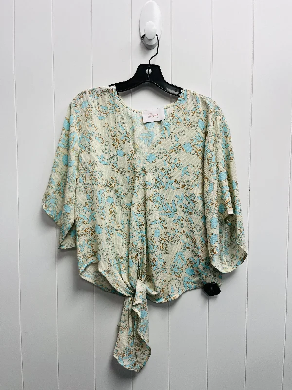 Blue Blouse Short Sleeve Blush, Size S