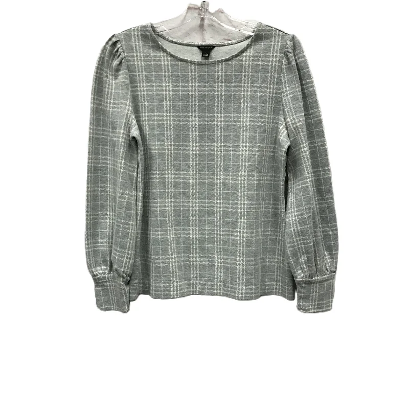 Top Long Sleeve By Ann Taylor In Grey, Size: M