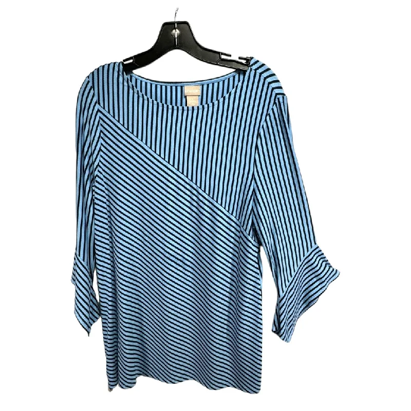 Top Long Sleeve By Chicos In Striped, Size: M