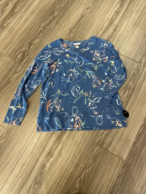 Top Long Sleeve By Christopher And Banks In Floral Print, Size: L