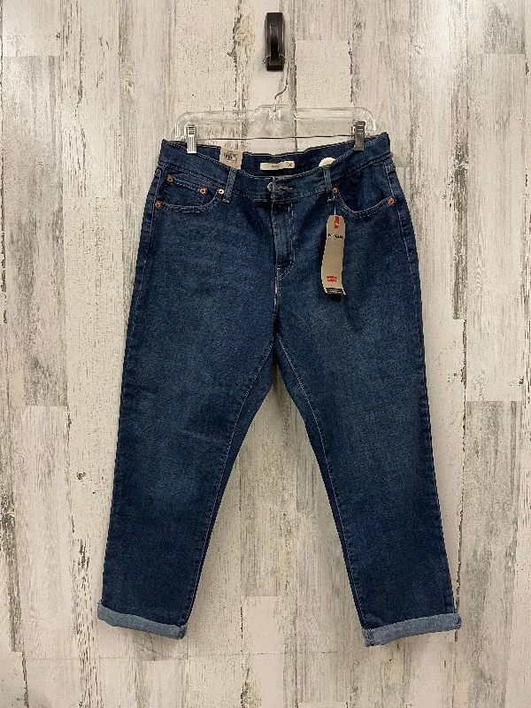 Jeans Boyfriend By Levis In Blue Denim, Size: 14