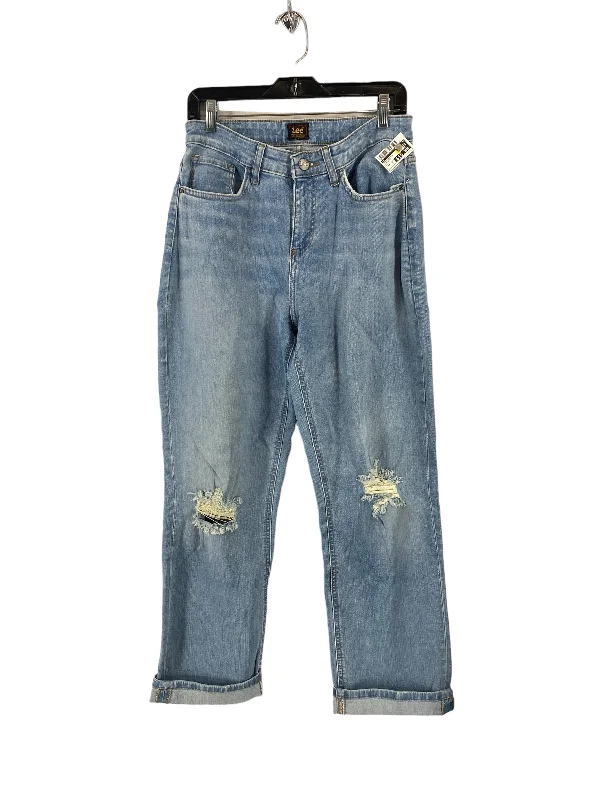 Jeans Cropped By Lee In Blue Denim, Size: M