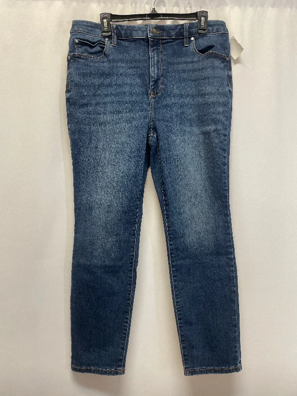 Jeans Skinny By Simply Vera In Blue Denim, Size: 16