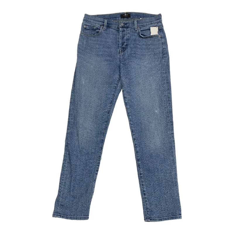 Jeans Straight By 7 For All Mankind In Blue Denim, Size: 2