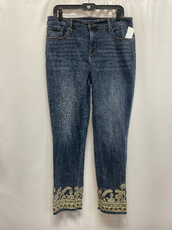 Jeans Straight By Chicos In Blue Denim, Size: 12