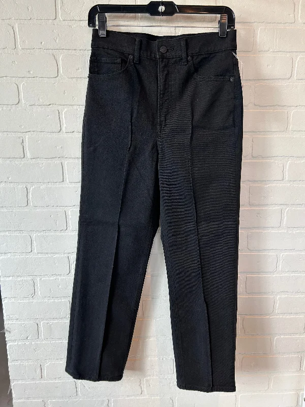 Jeans Straight By Express In Black Denim, Size: 4