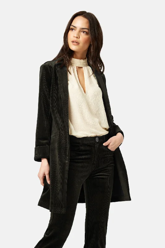 Corrie Bratter Returns Black Cord Blazer