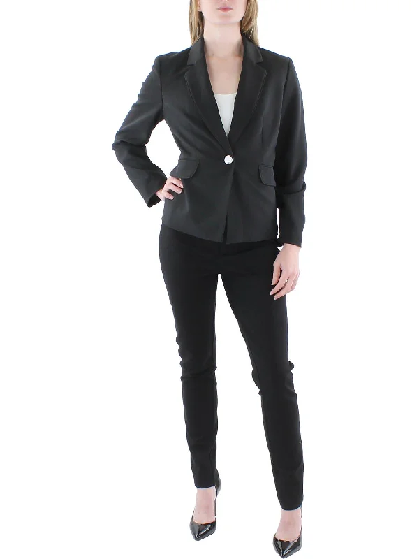 Petites Womens Suit Separate Office One-Button Blazer