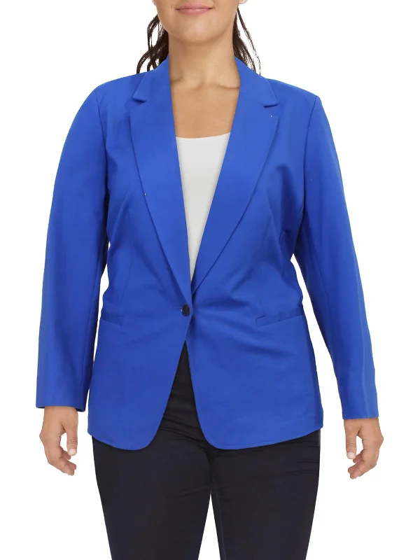 Plus Womens Collar Business One-Button Blazer