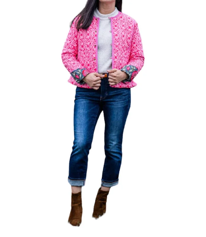 Quilted Reversible Jacket In Pink