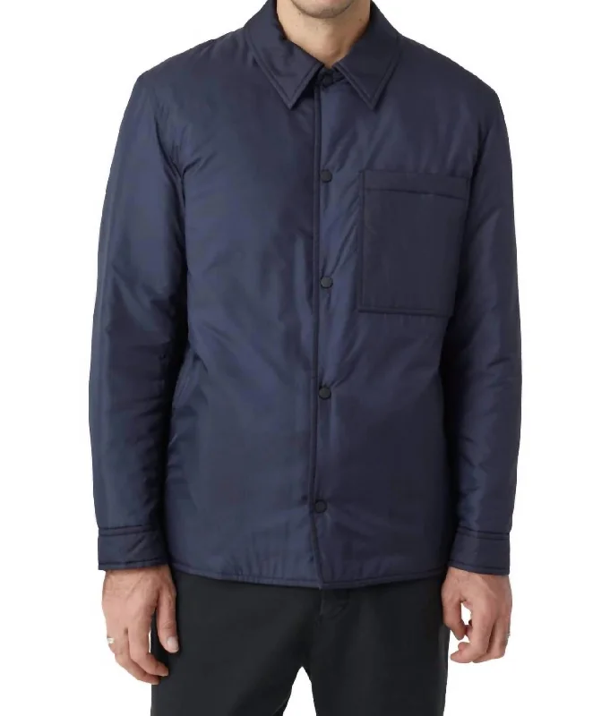 Wadded Overshirt In Dark Night