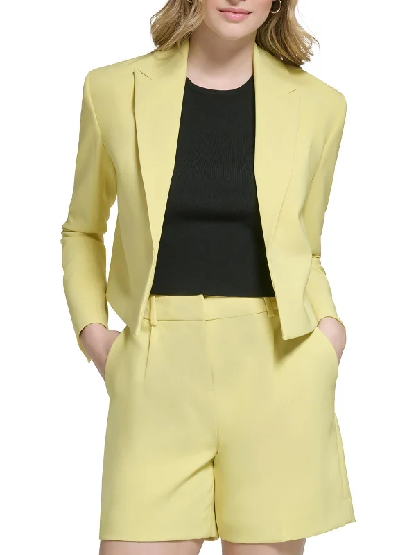 Womens Crepe Business Open-Front Blazer