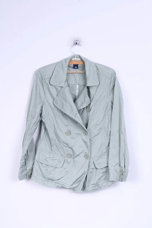 GAP Womens S Jacket Aqua Marine Cotton Double Breasted Blazer