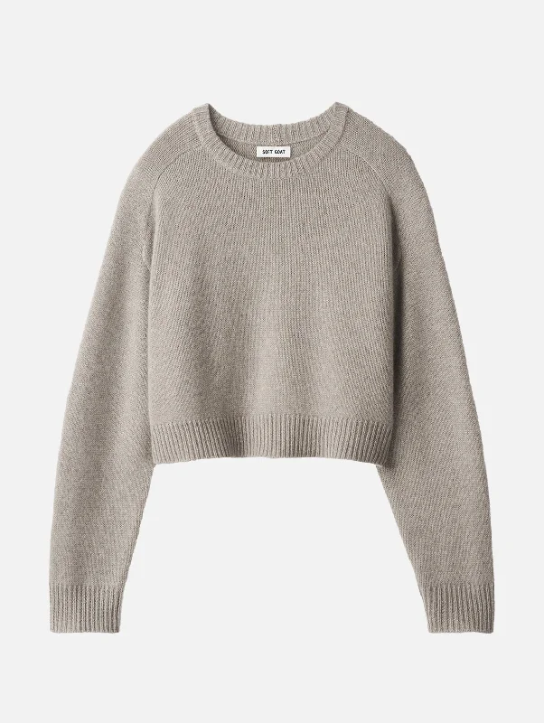 Cropped Cashmere Top in Greige