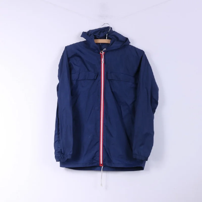 Womens M Lightweight Jacket Navy Full Zipper Hooded Top