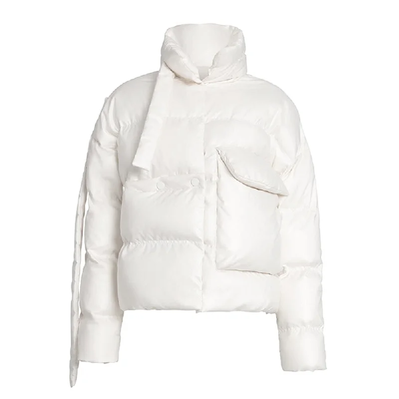 Short White Duck Down Jacket New Women's Asymmetric Short Coat