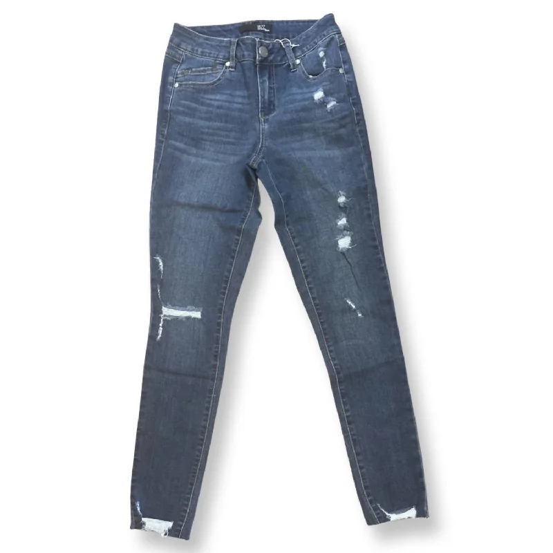 High Rise Ankle Skinny In Dark Wash