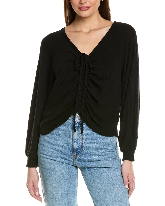 Project Social T Remy Ruched Front Sweater Rib Top