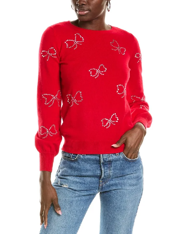 sofiacashmere Heatset Bows Cashmere Sweater