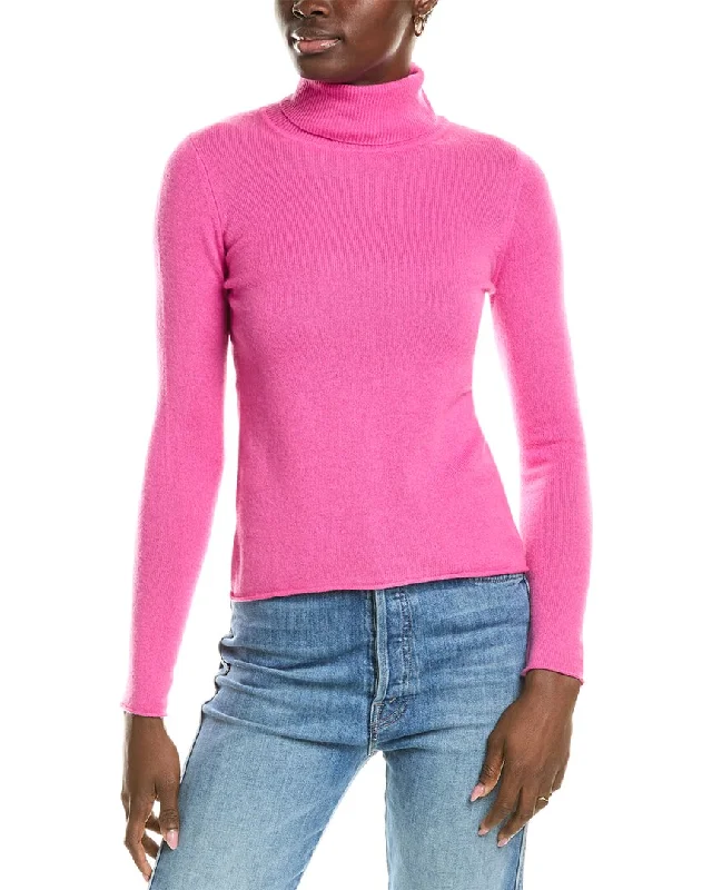 sofiacashmere Roll Cuff & Hem Turtleneck Sweater