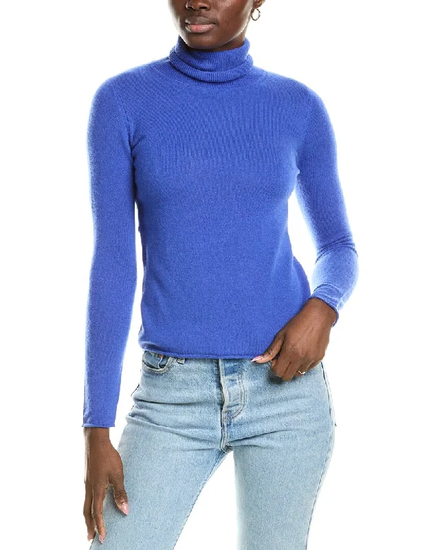 sofiacashmere Roll Cuff & Hem Turtleneck Sweater