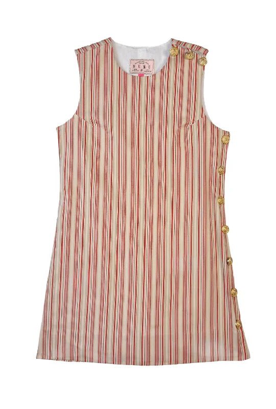 Buru x Megan Stokes Jackie Dress - Poppy and Brown Stripe