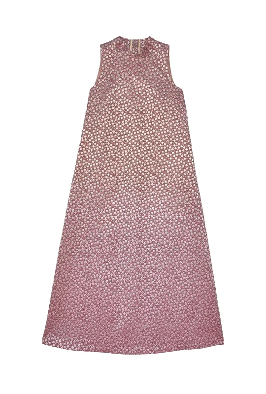 Buru x Tori Mellott - Mod Gown- Plum Jacquard Dot