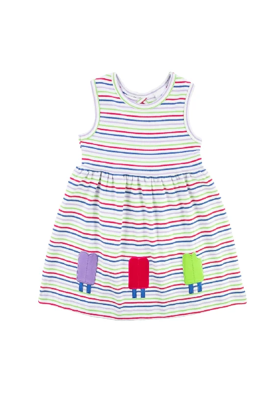 Stripe Knit Dress With Popsicles