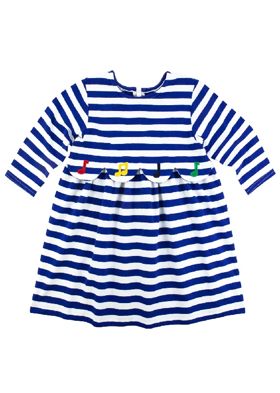 Musical Notes Stripe Knit Dress