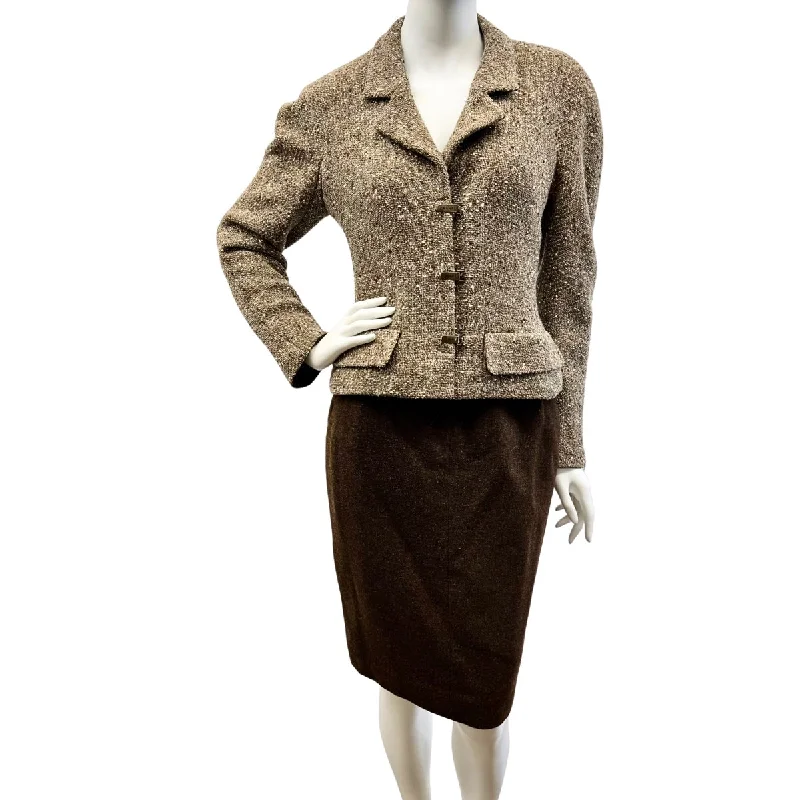 Chanel Tweed Jacket and Brown Skirt -  Suit