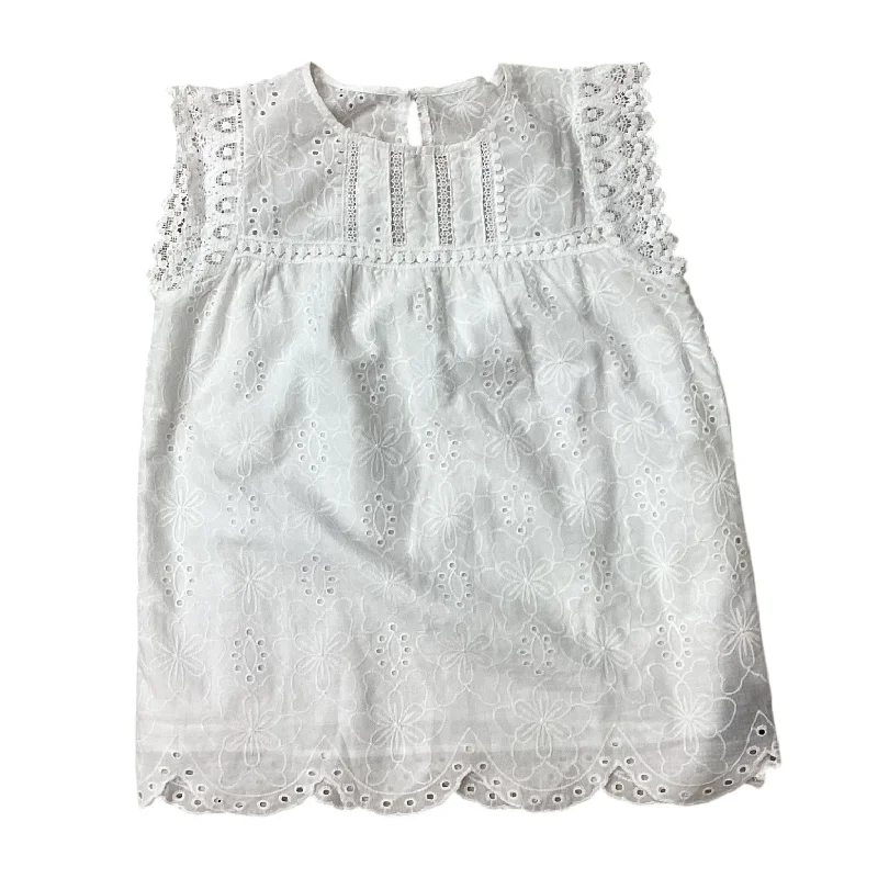 Top Sleeveless By Clothes Mentor In White, Size: M