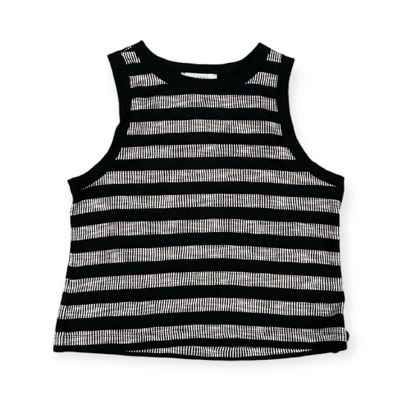 Top Sleeveless By Loft In Black & White, Size: L