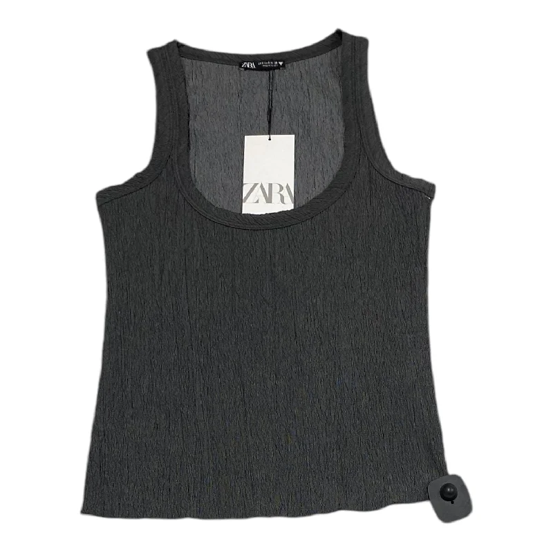 Top Sleeveless By Zara In Grey, Size: S