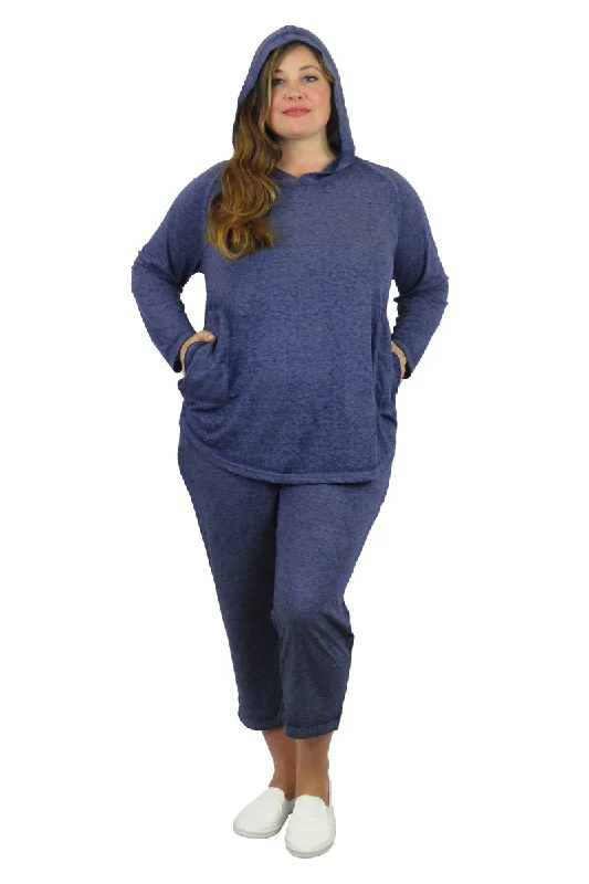 Plus Size Soft & Supple 2-Piece Hooded Knit Sweatpants Set