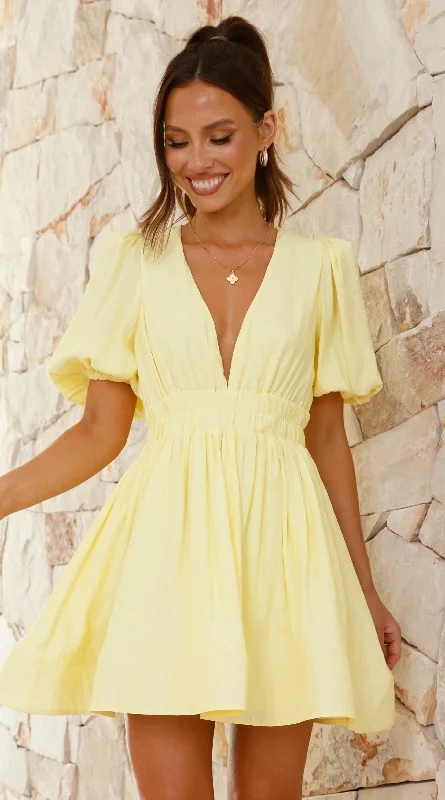 Erin Mini Dress - Yellow