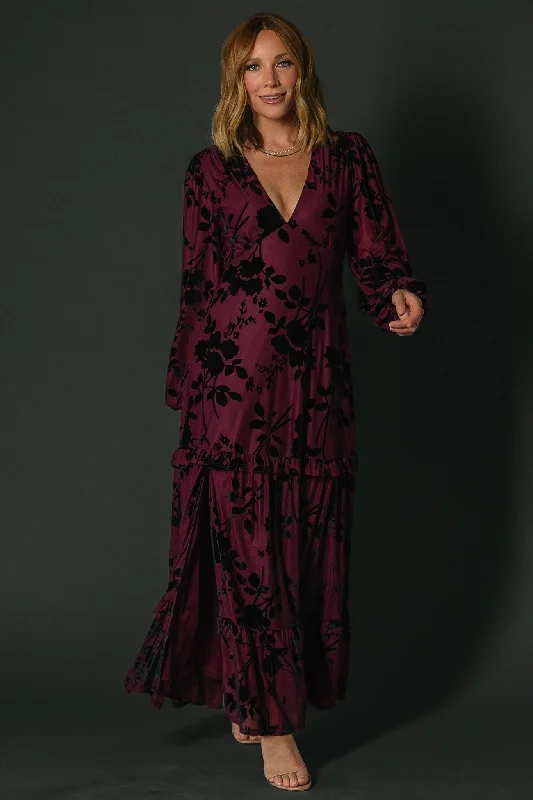 Liana Velvet Embossed Maxi Dress | Mulberry