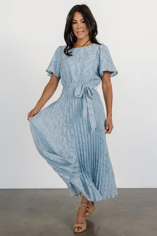 Mindy Pleated Dress | Light Blue