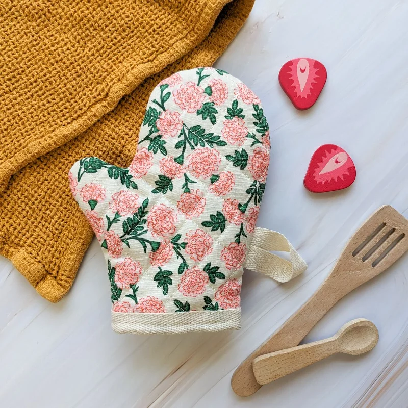 Pink Floral Pretend Play Mini Oven Mitt