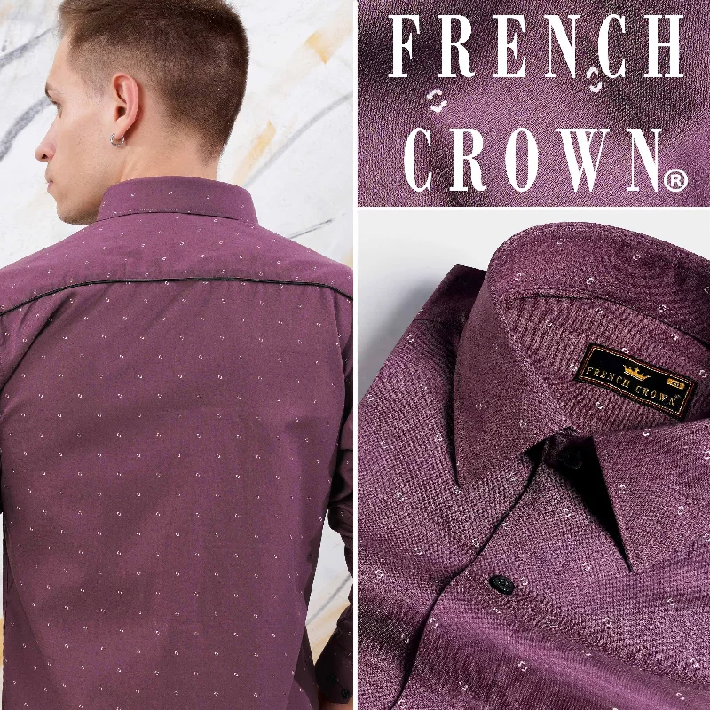 Byzantium Purple Printed Stretchable Herringbone Shirt