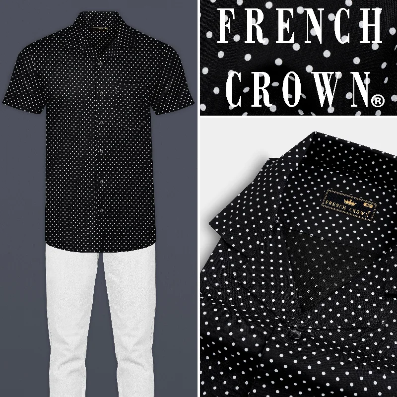 Jade Black Polka Printed Super Soft Premium Cotton Shirt